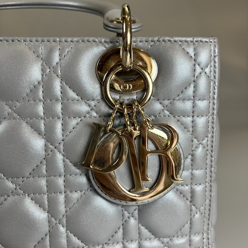 DIOR  灰銀黛妃包5*5 舊版-7