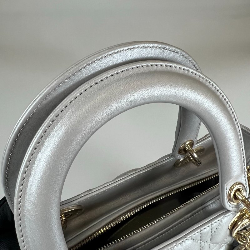 DIOR  灰銀黛妃包5*5 舊版-9