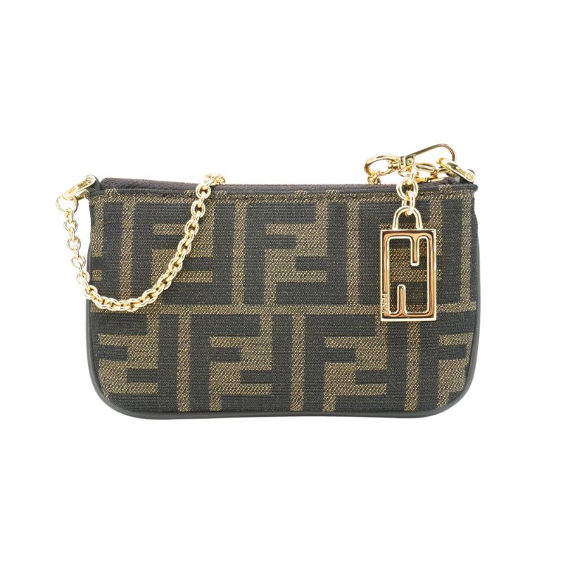 Fendi Baguette 緹花布迷你手提包(8M0535-咖)-0