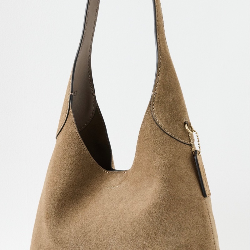 Coach Suede Brooklyn Shoulder Bag 28 麂皮手提肩背包 cedar 雪松色-1