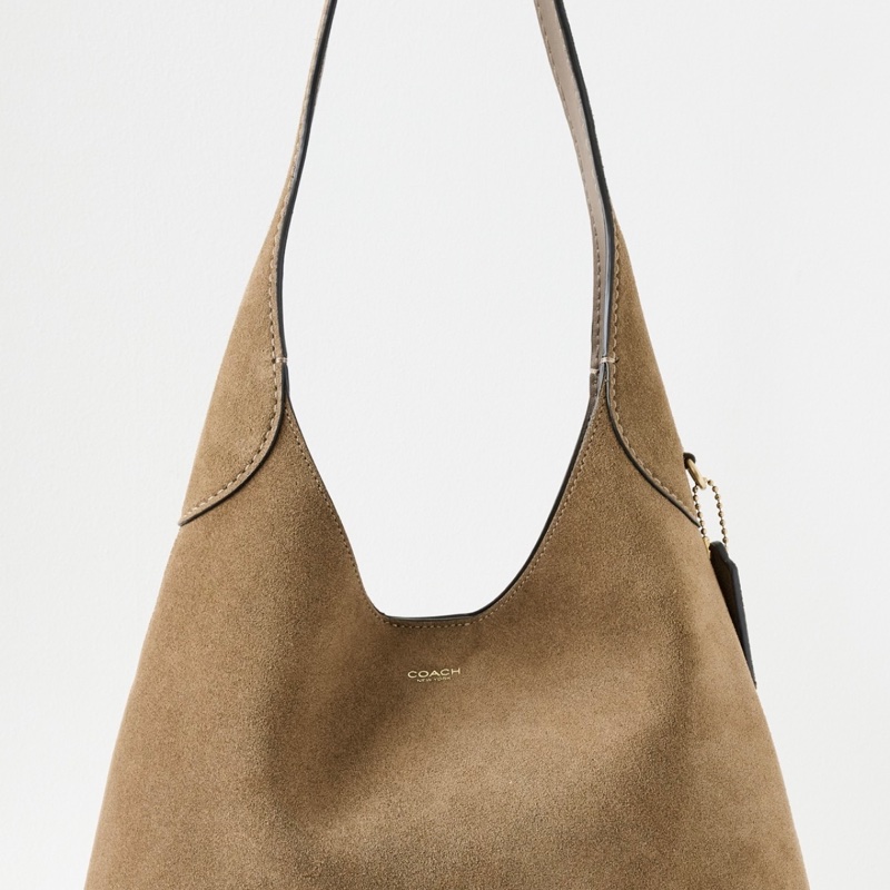 Coach Suede Brooklyn Shoulder Bag 28 麂皮手提肩背包 cedar 雪松色-2