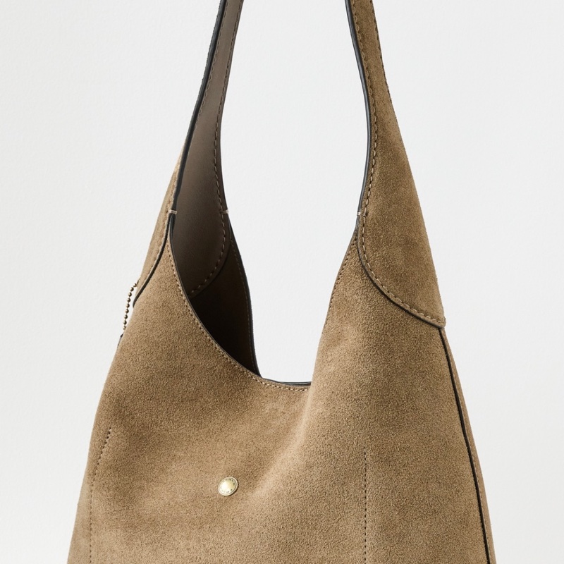 Coach Suede Brooklyn Shoulder Bag 28 麂皮手提肩背包 cedar 雪松色-3