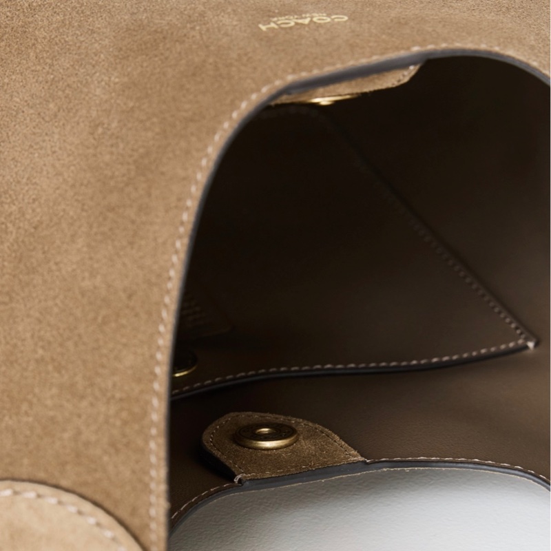 Coach Suede Brooklyn Shoulder Bag 28 麂皮手提肩背包 cedar 雪松色-4