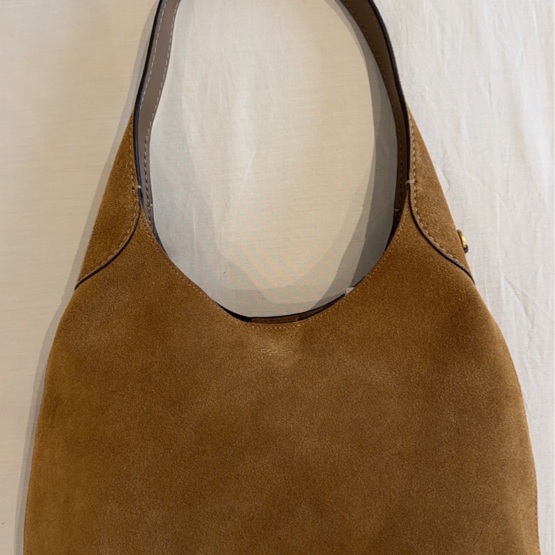 Coach Suede Brooklyn Shoulder Bag 28 麂皮手提肩背包 cedar 雪松色-5