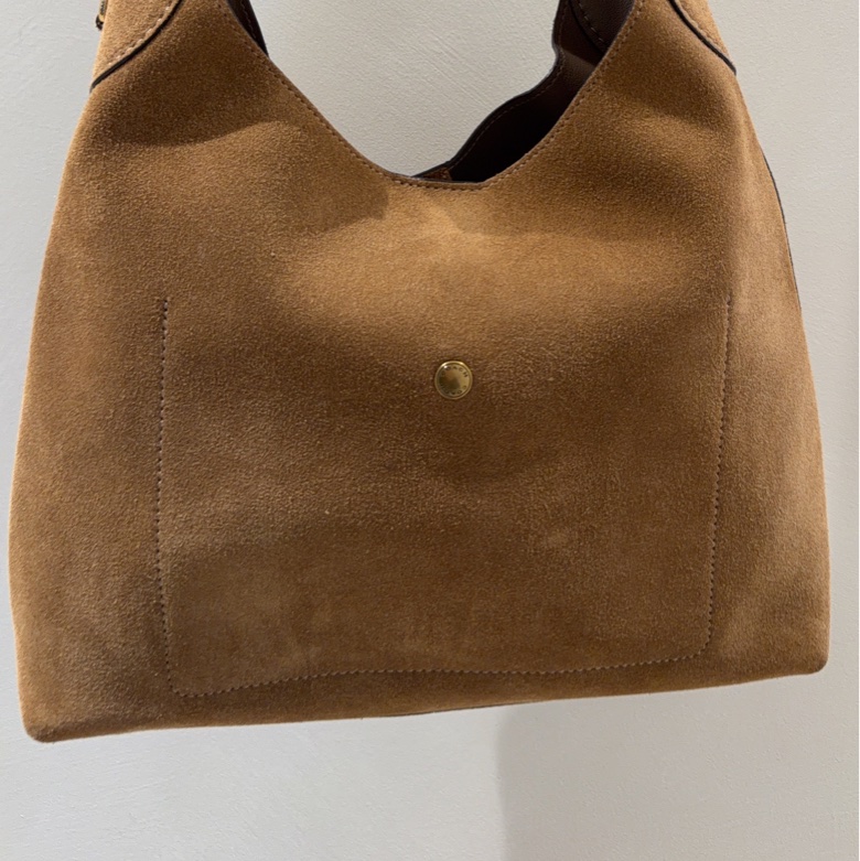 Coach Suede Brooklyn Shoulder Bag 28 麂皮手提肩背包 cedar 雪松色-13