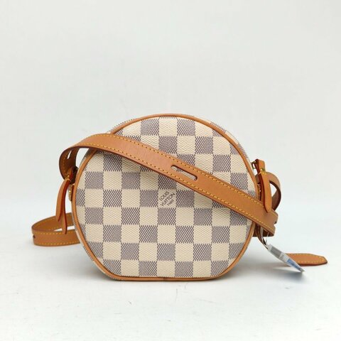 LOUIS VUITTON BOITECHAPEAUSOUPLE軟圓餅小號白色棋盤格PVC2020肩背包