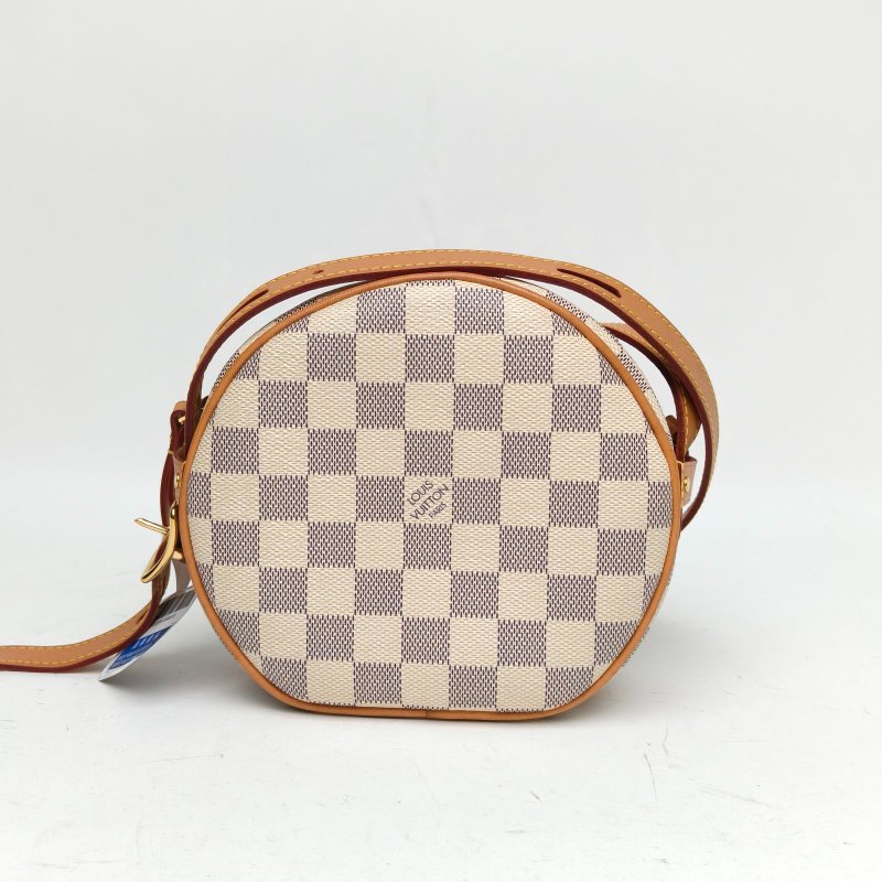 LOUIS VUITTON BOITECHAPEAUSOUPLE軟圓餅小號白色棋盤格PVC2020肩背包-2