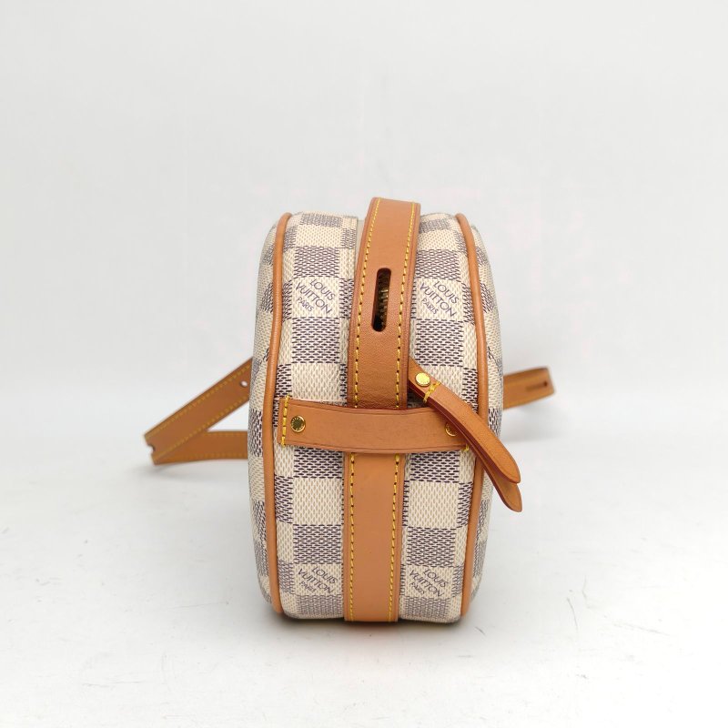 LOUIS VUITTON BOITECHAPEAUSOUPLE軟圓餅小號白色棋盤格PVC2020肩背包-3