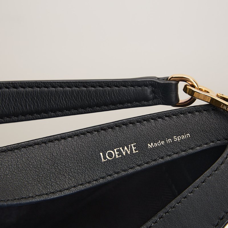 二手Loewe Luna小號半月包/刺繡深藍-16