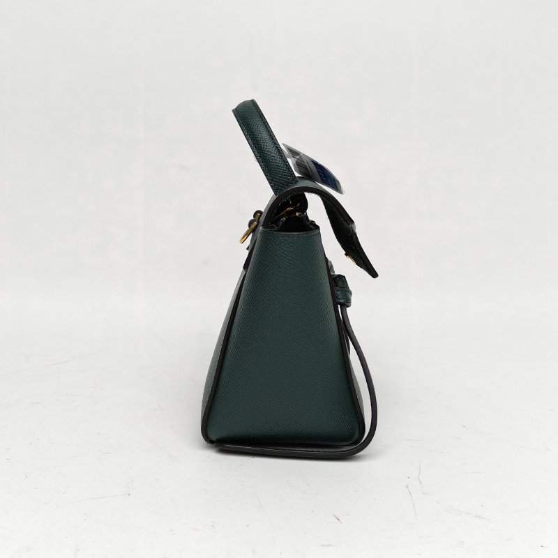 CELINE Belt鯰魚包Pico15綠色牛皮金扣肩背包-3