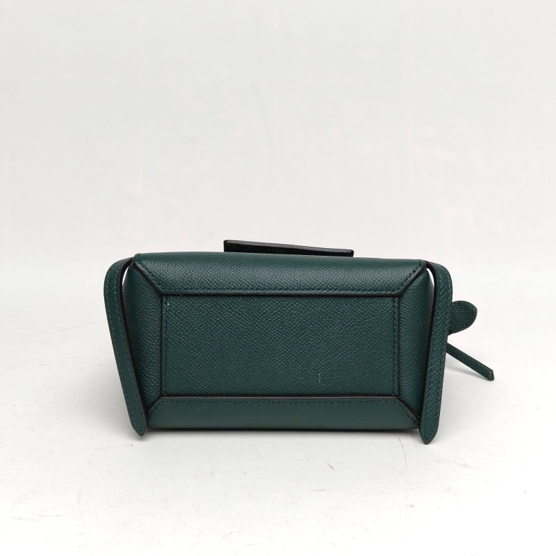 CELINE Belt鯰魚包Pico15綠色牛皮金扣肩背包-4