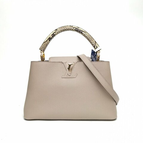 LOUIS VUITTON Capucines小號大象灰牛皮金扣2017肩背包