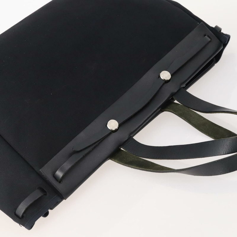 【日本直送】愛馬仕 Herbag Cabass GM 帆布手提包，兩用，黑色/銀色，正品 BAZ865A-5