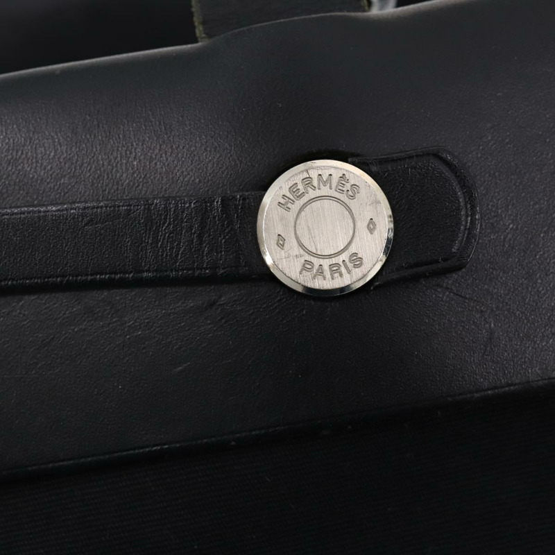 【日本直送】愛馬仕 Herbag Cabass GM 帆布手提包，兩用，黑色/銀色，正品 BAZ865A-17