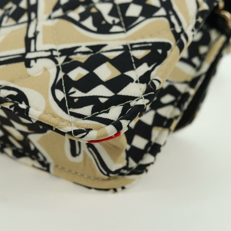 【日本直送】香奈兒 (CHANEL) 菱格紋旗鏈包，棉質米色，CC 認證 YKZ1020SAM-16