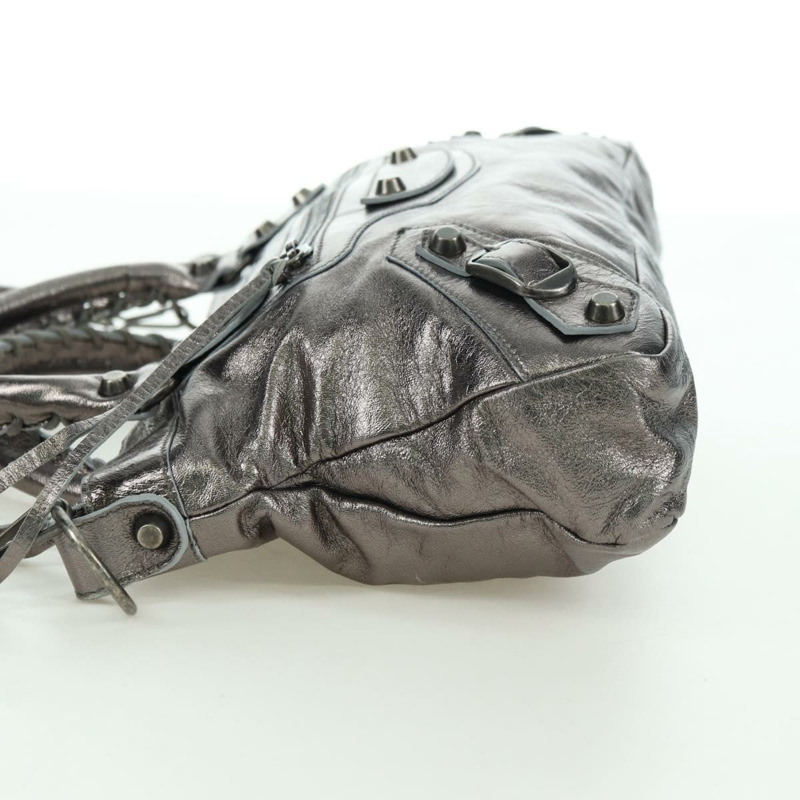 【日本直送】BALENCIAGA The First 手提包 皮革 2way 銀色 103208 正品 YKZ863SAM-2