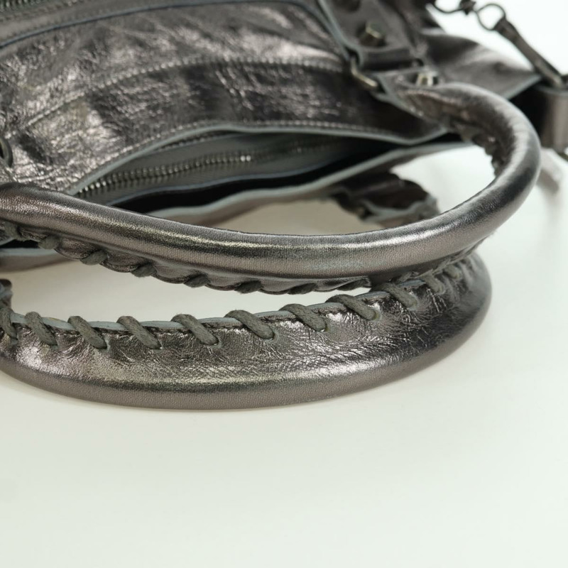 【日本直送】BALENCIAGA The First 手提包 皮革 2way 銀色 103208 正品 YKZ863SAM-6