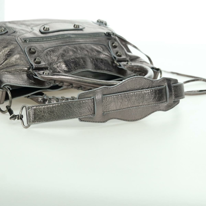 【日本直送】BALENCIAGA The First 手提包 皮革 2way 銀色 103208 正品 YKZ863SAM-8