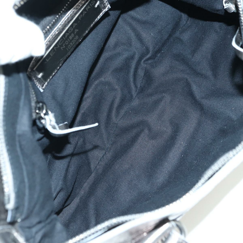 【日本直送】BALENCIAGA The First 手提包 皮革 2way 銀色 103208 正品 YKZ863SAM-10