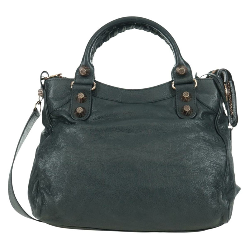 【日本直送】BALENCIAGA 經典 Vero 手提包 皮革 兩用 灰色/金色 263244 正品 yk20212SAM-1