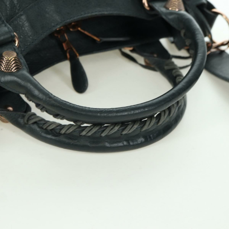 【日本直送】BALENCIAGA 經典 Vero 手提包 皮革 兩用 灰色/金色 263244 正品 yk20212SAM-6