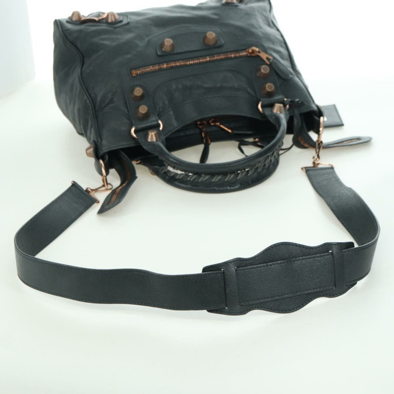 【日本直送】BALENCIAGA 經典 Vero 手提包 皮革 兩用 灰色/金色 263244 正品 yk20212SAM-8