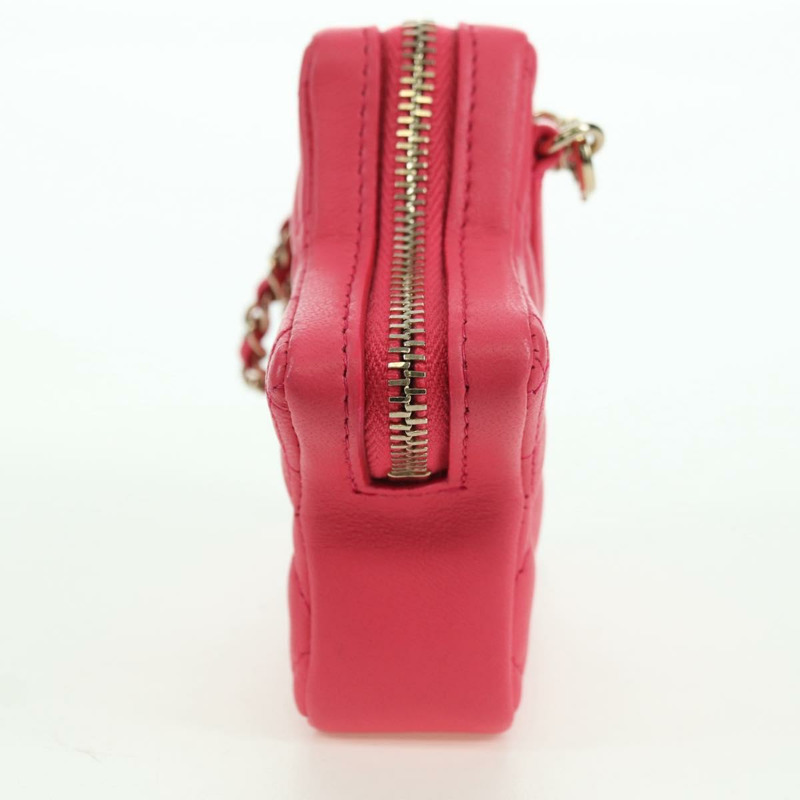 【日本直送】香奈兒 (CHANEL) 絎縫星形包飾 羊皮 粉紅色 金 CC 正品 YKZ1175SAM-2