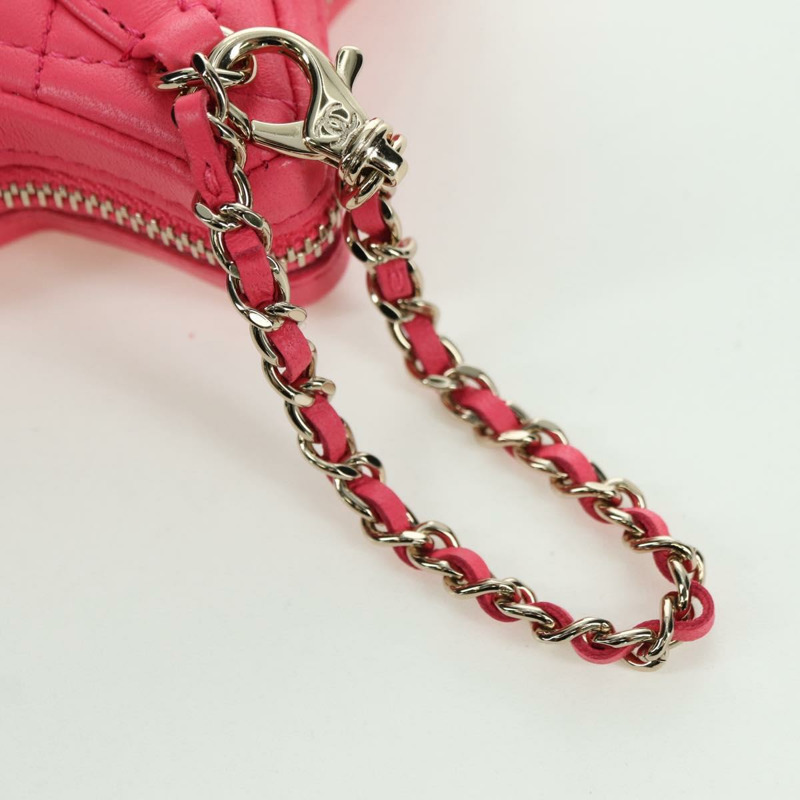 【日本直送】香奈兒 (CHANEL) 絎縫星形包飾 羊皮 粉紅色 金 CC 正品 YKZ1175SAM-6