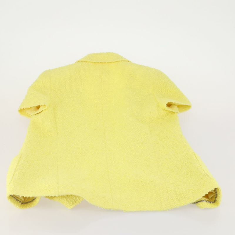 【日本直送】香奈兒羊毛黃色CC標誌外套半裙組 YKZ1185SAV-5