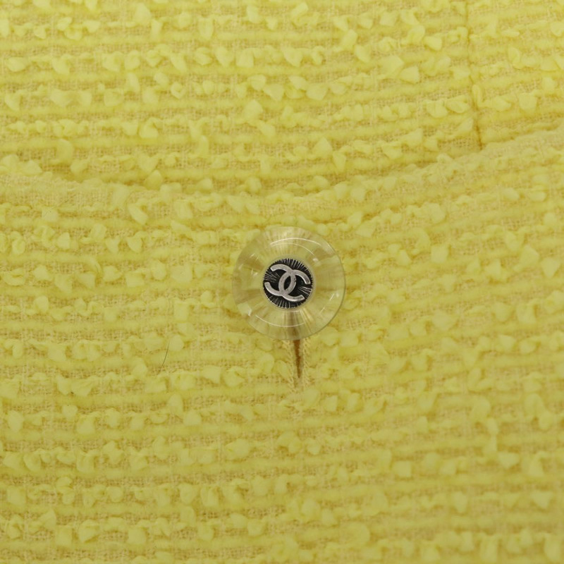【日本直送】香奈兒羊毛黃色CC標誌外套半裙組 YKZ1185SAV-6