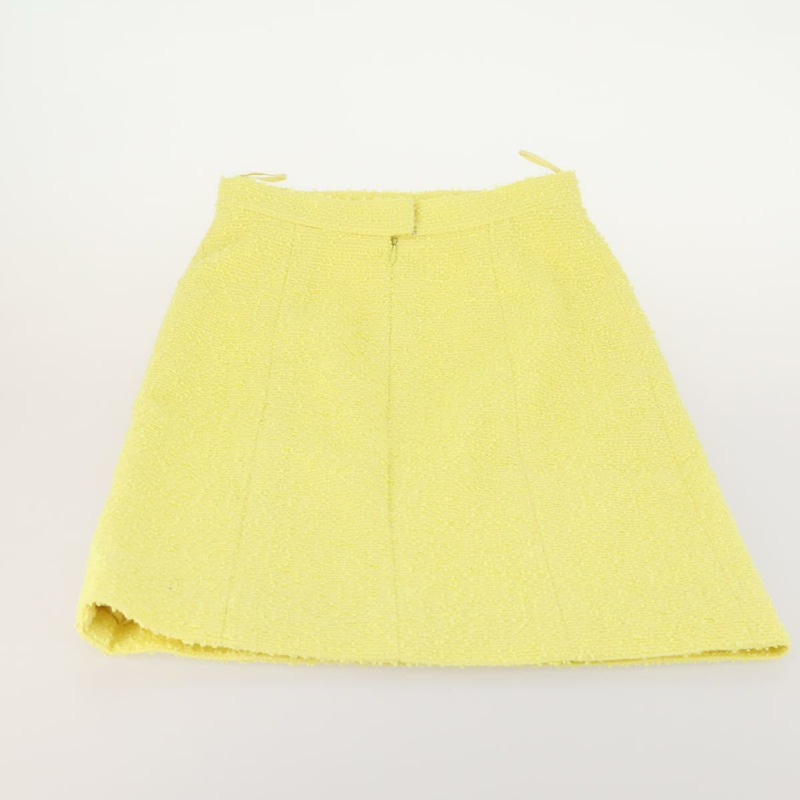 【日本直送】香奈兒羊毛黃色CC標誌外套半裙組 YKZ1185SAV-20