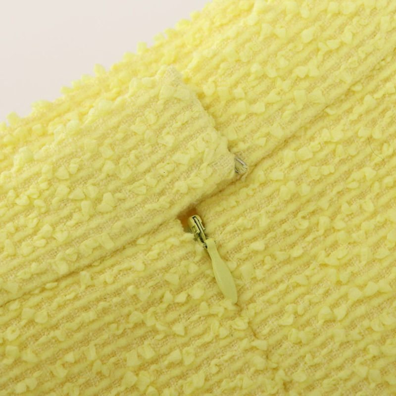 【日本直送】香奈兒羊毛黃色CC標誌外套半裙組 YKZ1185SAV-21