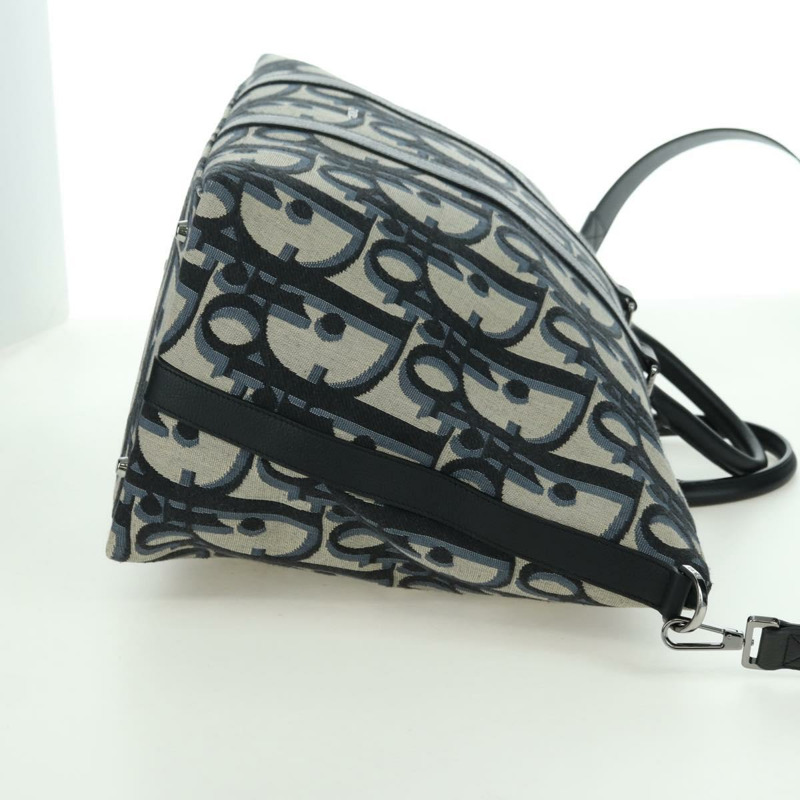 【日本直送】Christian Dior Trotter帆布旅行包 40吋 兩用款 海軍藍/銀色 正品 YKZ1047SAM-3
