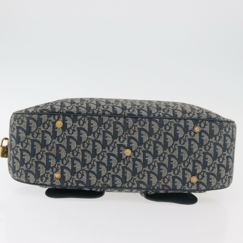 【日本直送】Christian Dior Trotter帆布馬鞍包 海軍藍 金色 正品 175481A-4