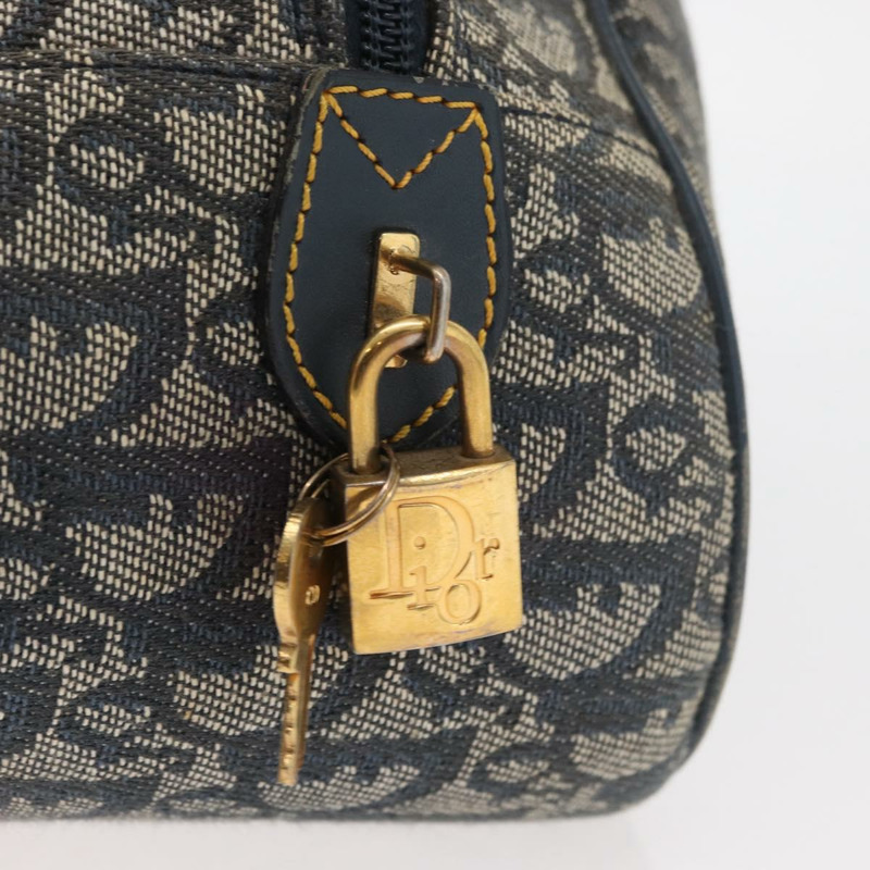 【日本直送】Christian Dior Trotter帆布馬鞍包 海軍藍 金色 正品 175481A-9