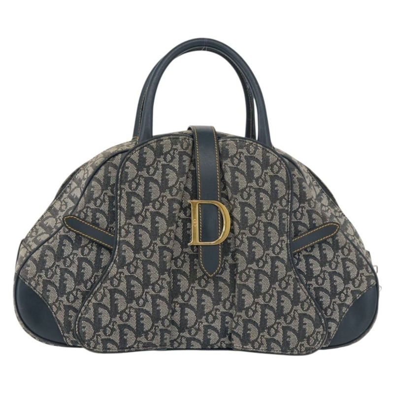 【日本直送】Christian Dior Trotter帆布馬鞍包 海軍藍 金色 正品 175481A-12