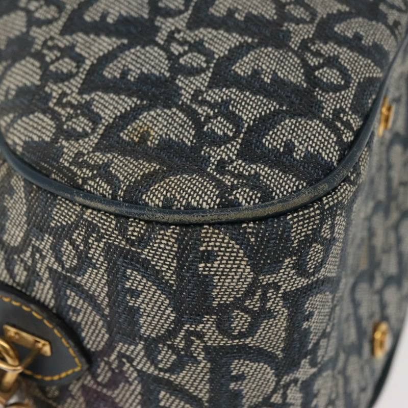 【日本直送】Christian Dior Trotter帆布馬鞍包 海軍藍 金色 正品 175481A-13