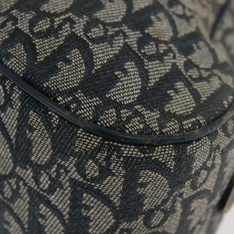 【日本直送】Christian Dior Trotter帆布馬鞍包 海軍藍 金色 正品 175481A-14