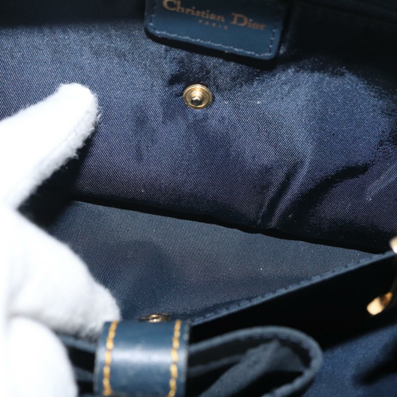 【日本直送】Christian Dior Trotter帆布馬鞍包 海軍藍 金色 正品 175481A-22