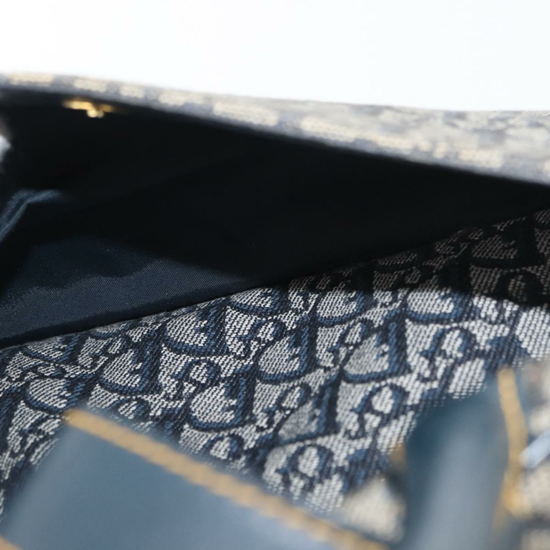 【日本直送】Christian Dior Trotter帆布馬鞍包 海軍藍 金色 正品 175481A-25