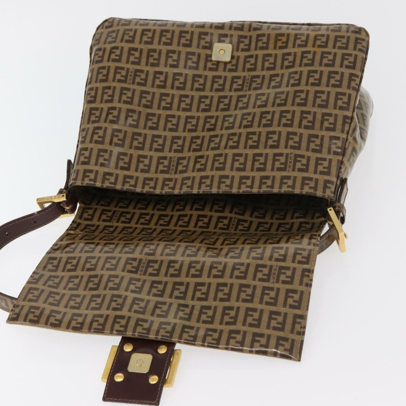 【日本直送】FENDI Zucchino帆布Mamma Baguette肩背包 米色 金色 正品 175477-9