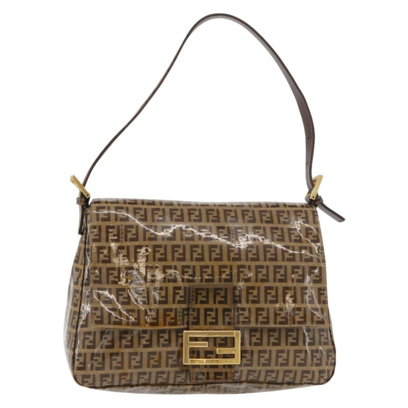 【日本直送】FENDI Zucchino帆布Mamma Baguette肩背包 米色 金色 正品 175477-12