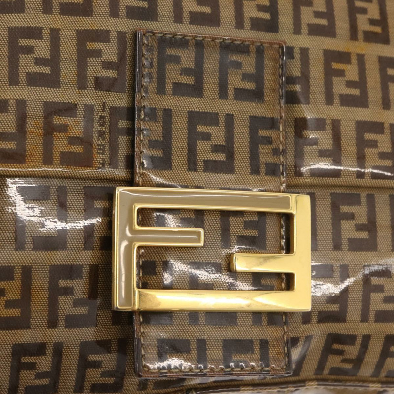 【日本直送】FENDI Zucchino帆布Mamma Baguette肩背包 米色 金色 正品 175477-18