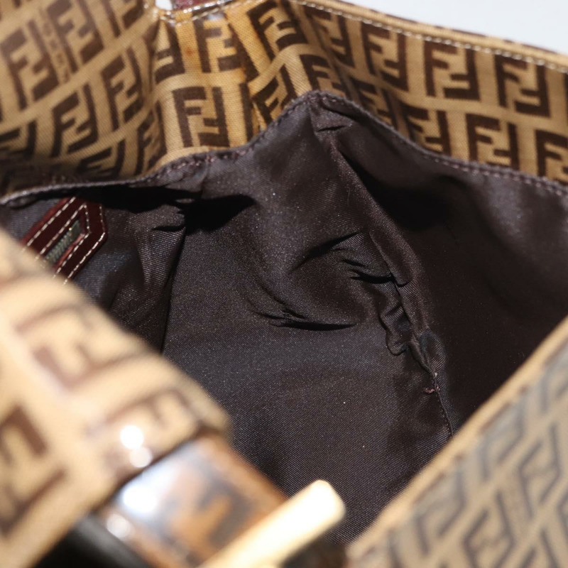 【日本直送】FENDI Zucchino帆布Mamma Baguette肩背包 米色 金色 正品 175477-21