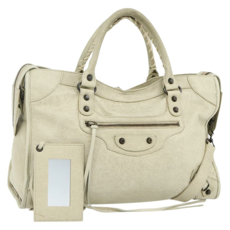 【日本直送】BALENCIAGA The City 手提包 皮革 2way 象牙色 115748 正品 175528A-0