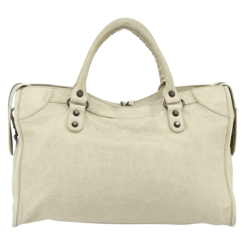 【日本直送】BALENCIAGA The City 手提包 皮革 2way 象牙色 115748 正品 175528A-1