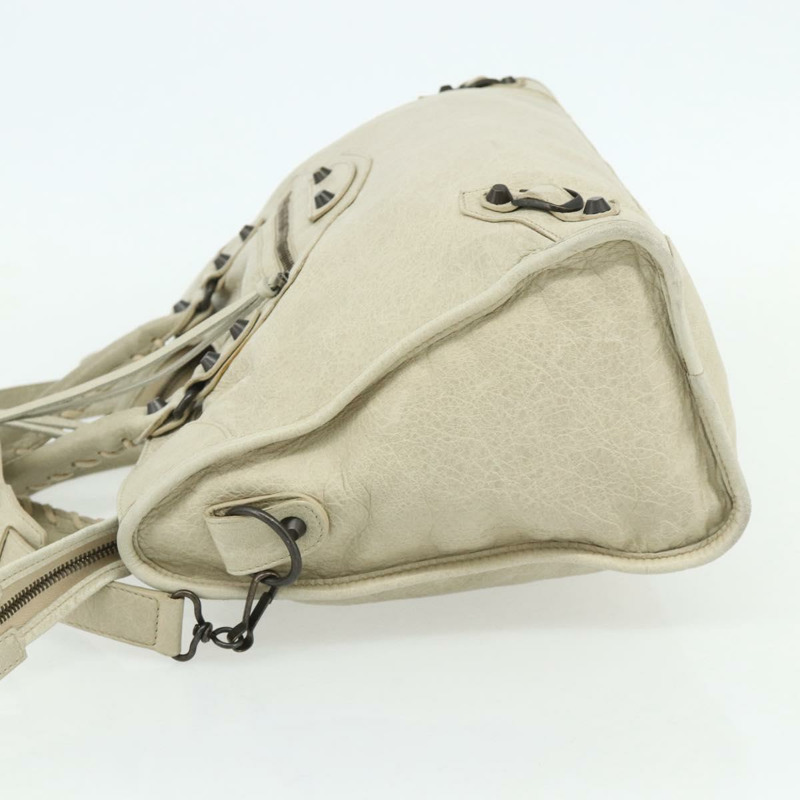 【日本直送】BALENCIAGA The City 手提包 皮革 2way 象牙色 115748 正品 175528A-2