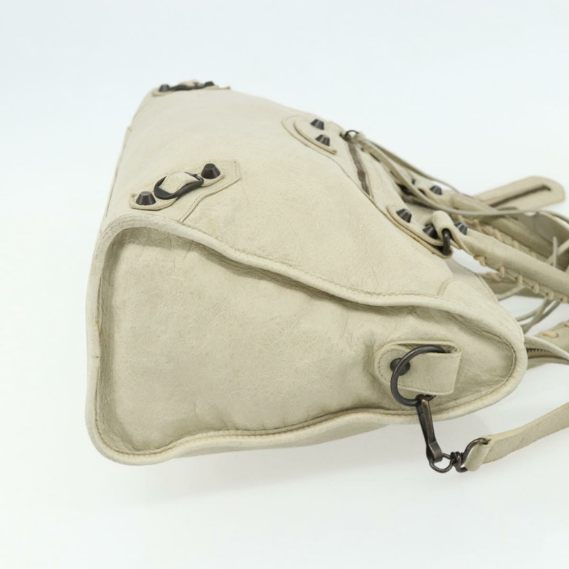 【日本直送】BALENCIAGA The City 手提包 皮革 2way 象牙色 115748 正品 175528A-3