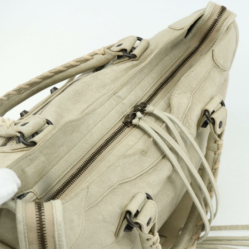 【日本直送】BALENCIAGA The City 手提包 皮革 2way 象牙色 115748 正品 175528A-5