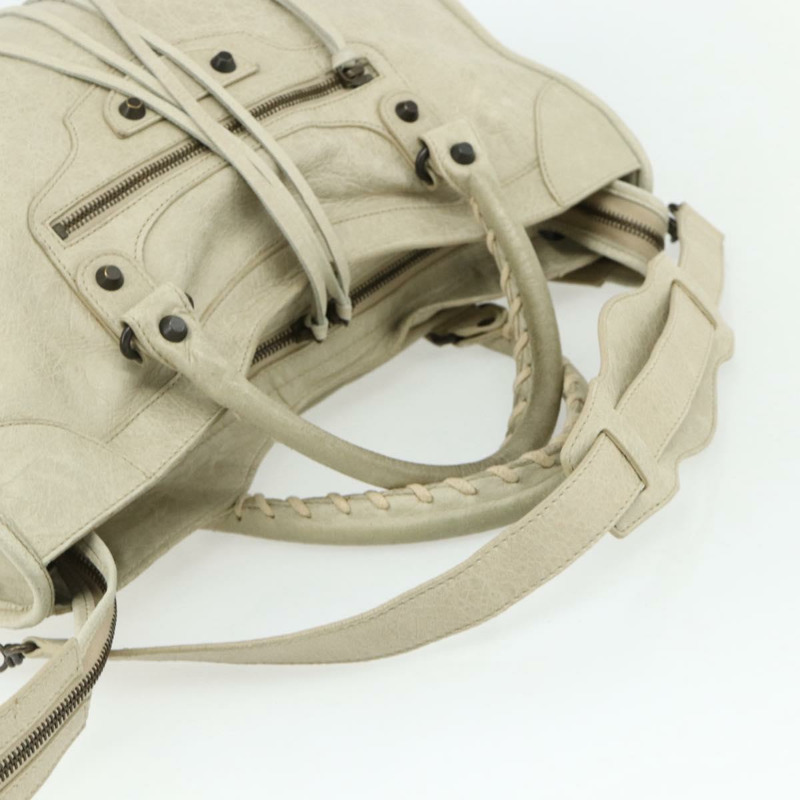 【日本直送】BALENCIAGA The City 手提包 皮革 2way 象牙色 115748 正品 175528A-8